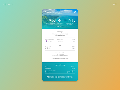 Daily UI Challenge #017 | Receipt