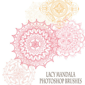 Secondsister Mandala Brushes Dribble detailed doily lacy mandala photoshop brushes
