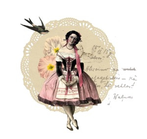 Sugar Plum Fairy ballerina collage vintage