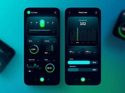 Health Tracker App activities app app design calories colorful dashboard dashboard app health health app heartbeat medical medical app mobile mobile app mobile application mobile design mobile ui ux uxui water