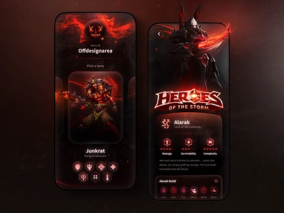 HOTS Builds App app design cs design dota dota2 game game app games games app hots illustration logo lol mobile mobile app mobile app design mobile game ui uiux ux