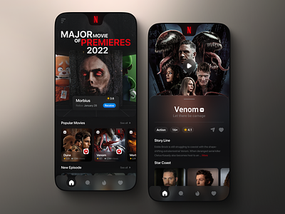 Netflix app app design card cinema design films mobile mobile app mobile app design ui uiux ux