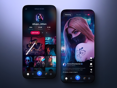 Social Video App - Dark Version