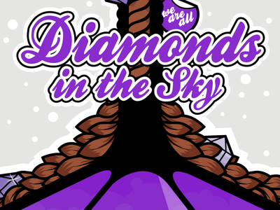 Diamonds in the sky brown diamonds leaves poster purples sky