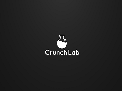 CrunchLab Logo beaker black and white bw lab laboratory logo monoline science tax