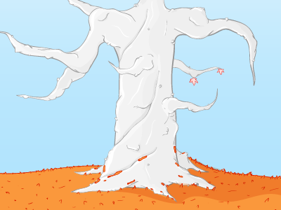 Tree alien bonk bonsai bottleofnick creature cute grr illustration monster nickitup old orange scary tree water whale white