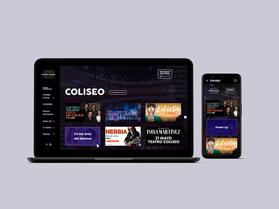 Redesign Coliseo Theater Website app design flat graphic design minimal ui ux web website