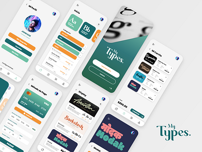 Typographic Shop App - UI Design app app design application card design ecommerce app ecommerce design flat graphic design minimal shop shopping app typographic app typography ui ux
