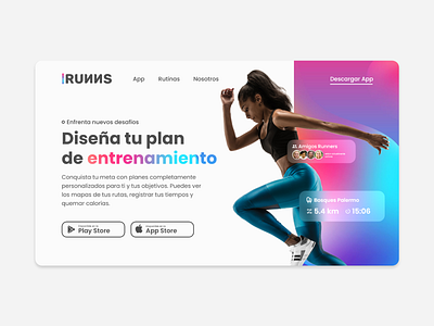 Running App Landing Page (Light Mode)