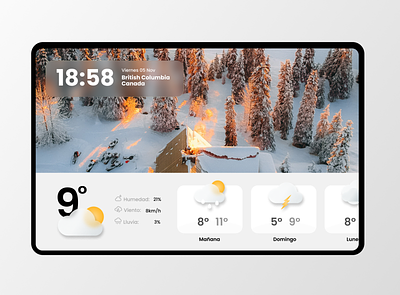 Weather Hub Screen app design flat google nest graphic design minimal nest hub ui ux uxui weather weather app weather screen