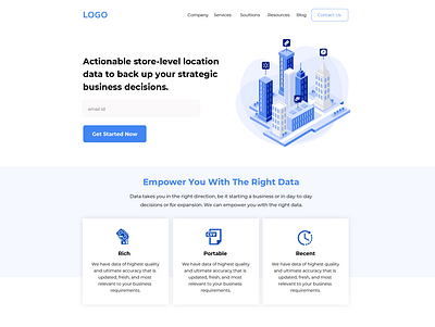 Landing Page Design branding design illustrator ui ux web website