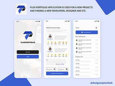 Freelancer New Project Application app appdesign design figma photoshop ui uiux design