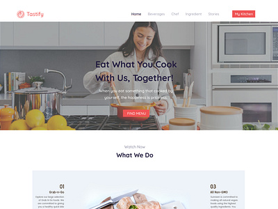 Tastify adobexd cooking food ui ux website website design