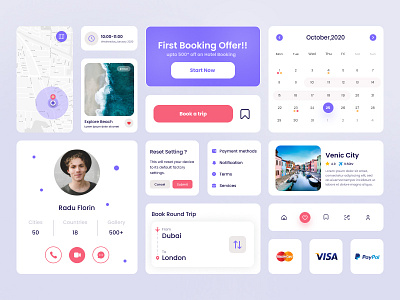 Travel App Ui Components agency app design app development app ui calender components elements hotel location minimal payment method smartdesign travel travel app travel website travelling trip webdesign website website design