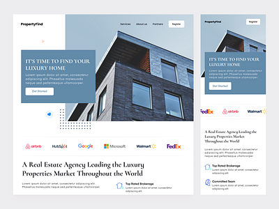 PropertyFind - Property Consultant Website agent apartment architecture clean design figma house minimalist property property marketing real estate real estate agency realestate rent sell ui uidesign webdesign website