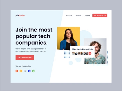 Job Finder - website Design clean clean design color contactus figma smartdesign ui design uiux ux web design web development web page website design