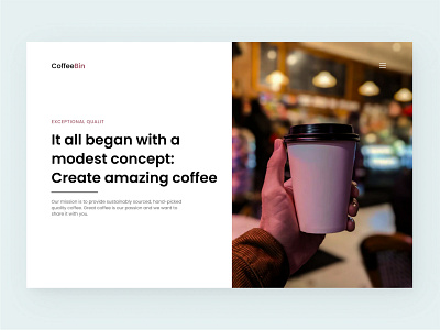 CoffeeBin - Website concept