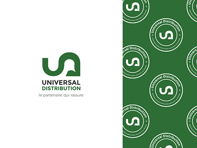 Universal distribution branding icon logo minimal vector