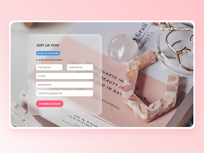 Sign up screen ui of a beauty brand website dailyui product design ui uidesign uiuxdesign website design