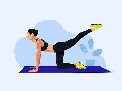 Workout Woman Illustration - Stay Safe & Healthy by Syamlal P Krishna ...