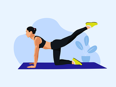 Workout Woman Illustration - Stay Safe & Healthy