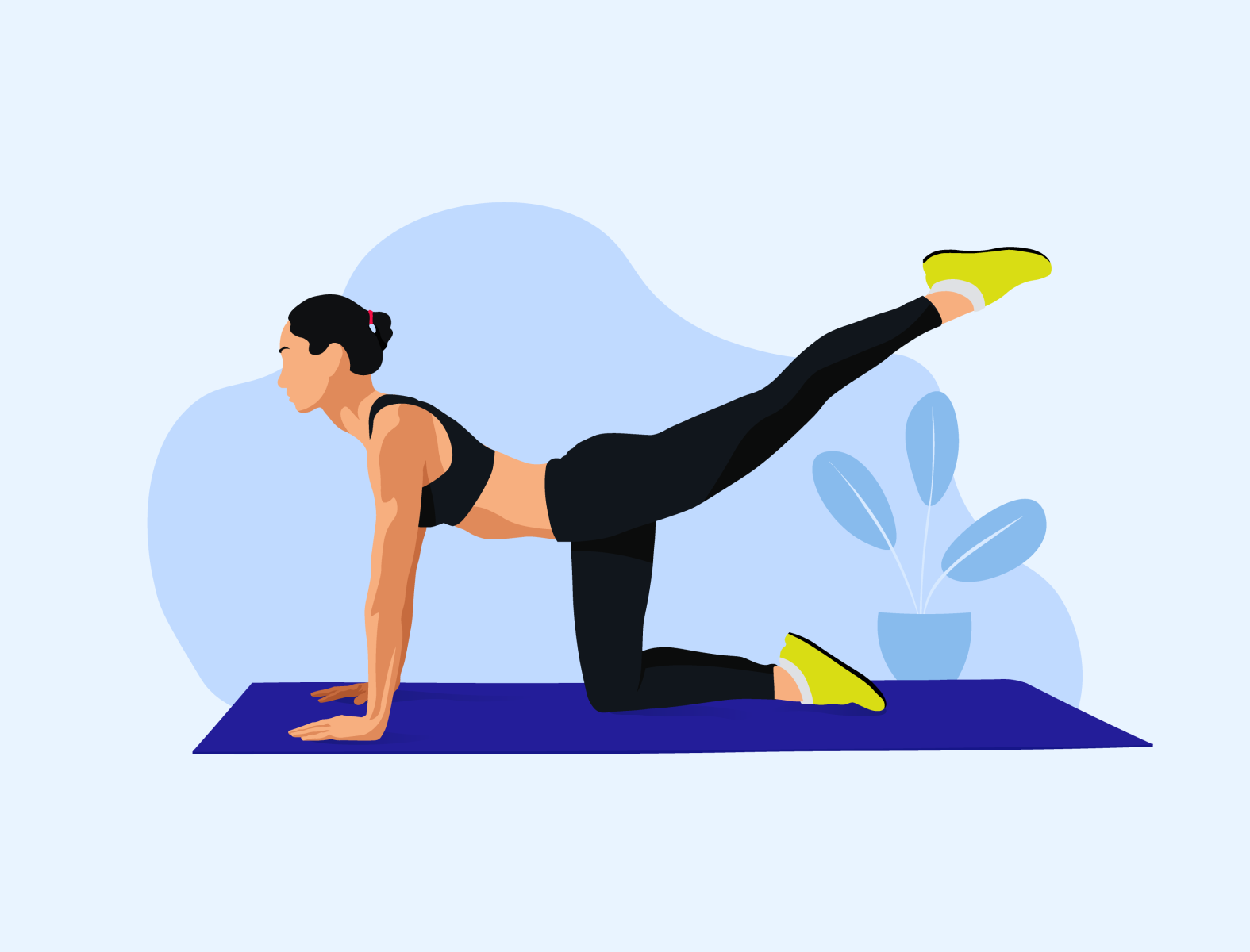 Workout Woman Illustration - Stay Safe & Healthy by Syamlal P Krishna ...