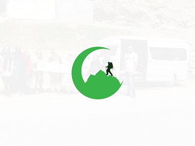 Dream Dream Tour And Travel crescent dream flat graphic design hiking logo logo design moon mountain pictorial tour tracking travel trip