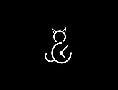 CATCLOCK cat clock concept flat graphic design icon logo logo design meow minimal niko shop simple time watch