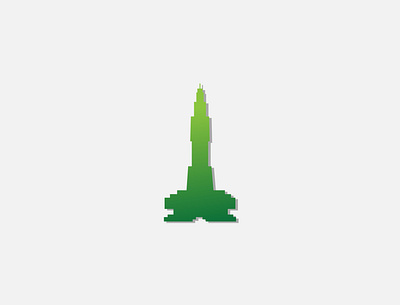 Pixel Minar design flat graphic design green illustration logo logo design minar minimal pictorial pixel tower