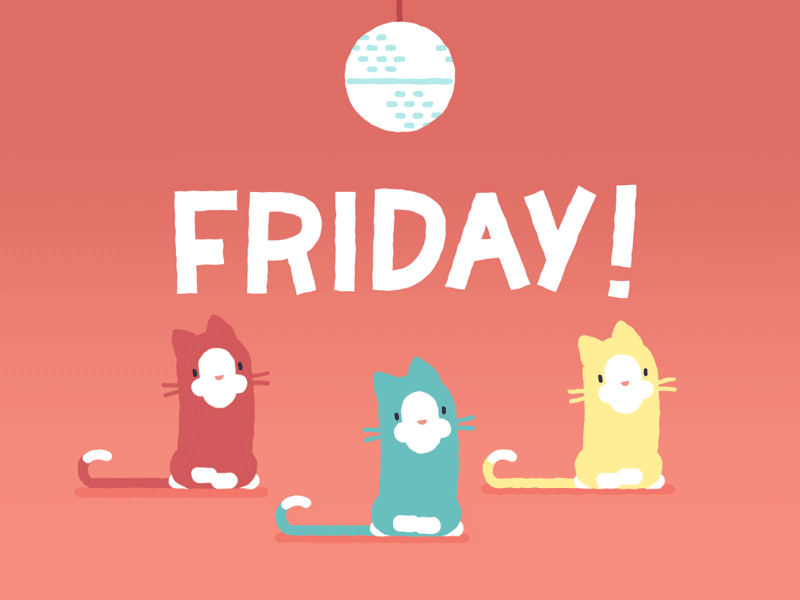 Friday Happy Cats 2d animation cats friday happy