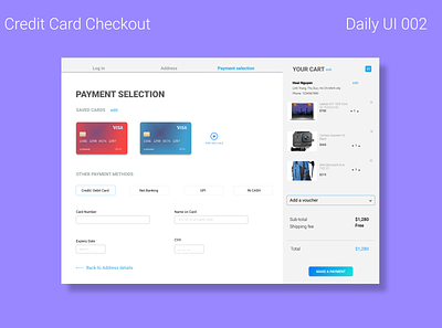 CREDIT CARD CHECKOUT - DAILY UI 002 credit card checkout dailyui