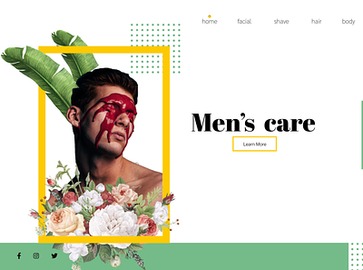 Men's Care website beauty product cosmetics landingpage uxuidesign website design