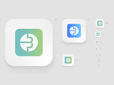 B Mobile apps icon design