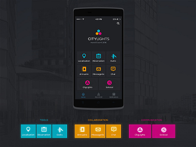 Citylights app design app collaboration communication france geolocalisation mobile tools
