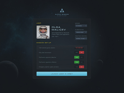 Daily UI 007 - Settings app application mission settings space ui