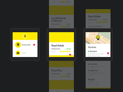 PagesJaunes Android Wear app WIP android wear application list view pagesjaunes smartwatch yellow pages