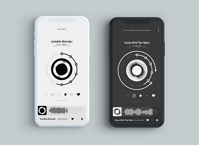 Orbeat app darkmode design flat minimal music music app ui