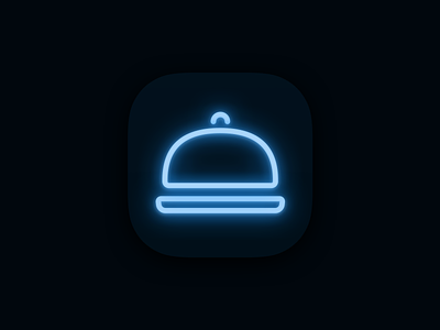 Neon Crouton app app design app icon apple bake branding chef cook cooking crouton dark mode design developer development light logo neon recipe ui