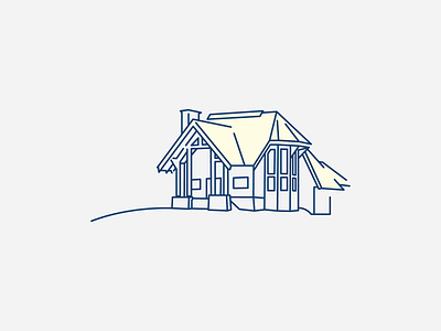 House on a hill drawing illustration vector