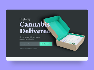 Highway cannabis design subscription box web design