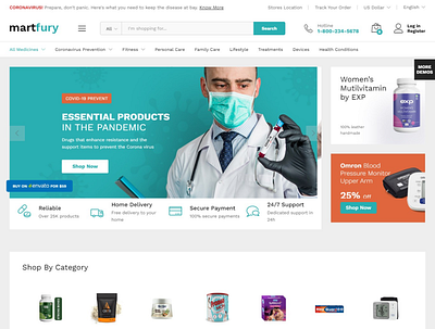 Medical website with martfury theme