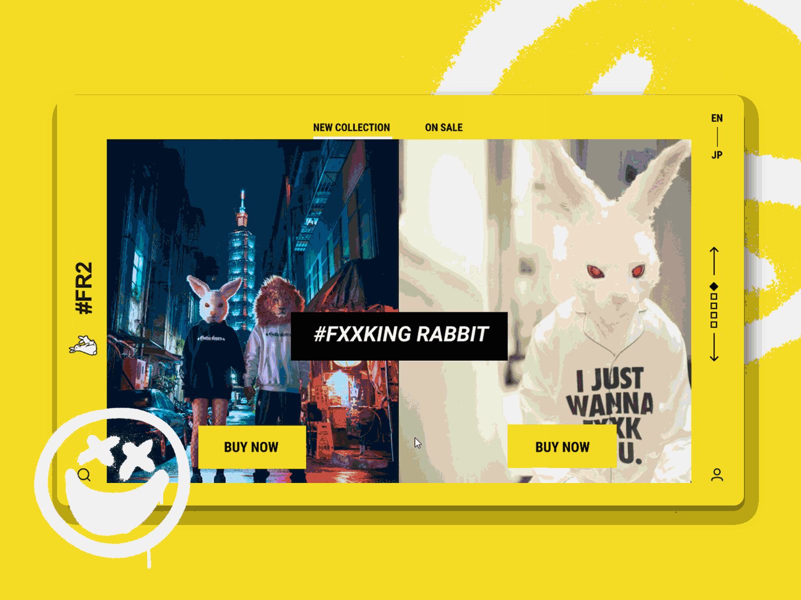 Fxxking Rabbit | Online Shopping Website animated gif animation animation design daily ui hovering landing page ui ui design uiux website