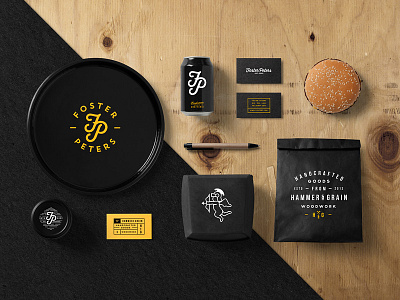 Burger Bar Branding Mockup brand food hipster identity logo mockups portfolio restaurant template vintage wood