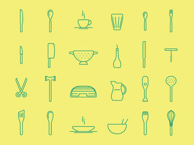 Free Kitchen Icons branding download food free freebie icon identity kitchen linear logo restaurant stationery