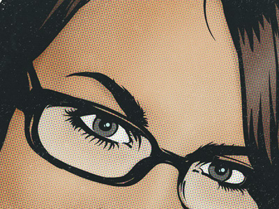 Sarah Mick christopher paul eyes halftone illustration portrait texture wacom