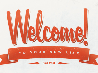 Welcome christopher paul illustration letterpress red texture typography welcome