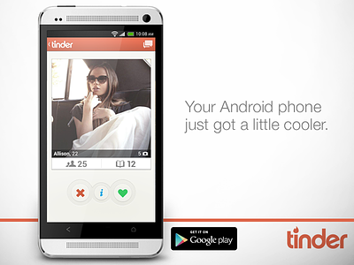 Tinder for Android android app awesome boobies christopher paul google play mobile tinder ui ux