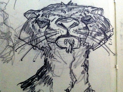 Tiger christopher paul illustration life of pi sketch