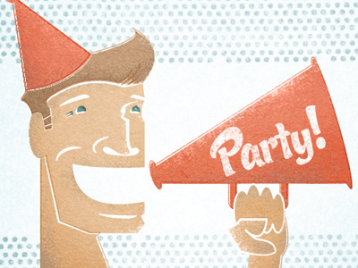Party Guy christopher paul halftones illustration texture vector