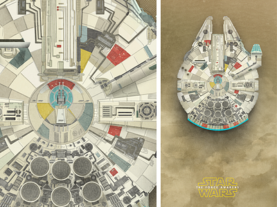 Millennium Falcon VII boobies millennium falcon out of retirement poster print spaceship star wars